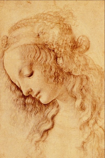Teste di donna di profilo da Leonardo da Vinci